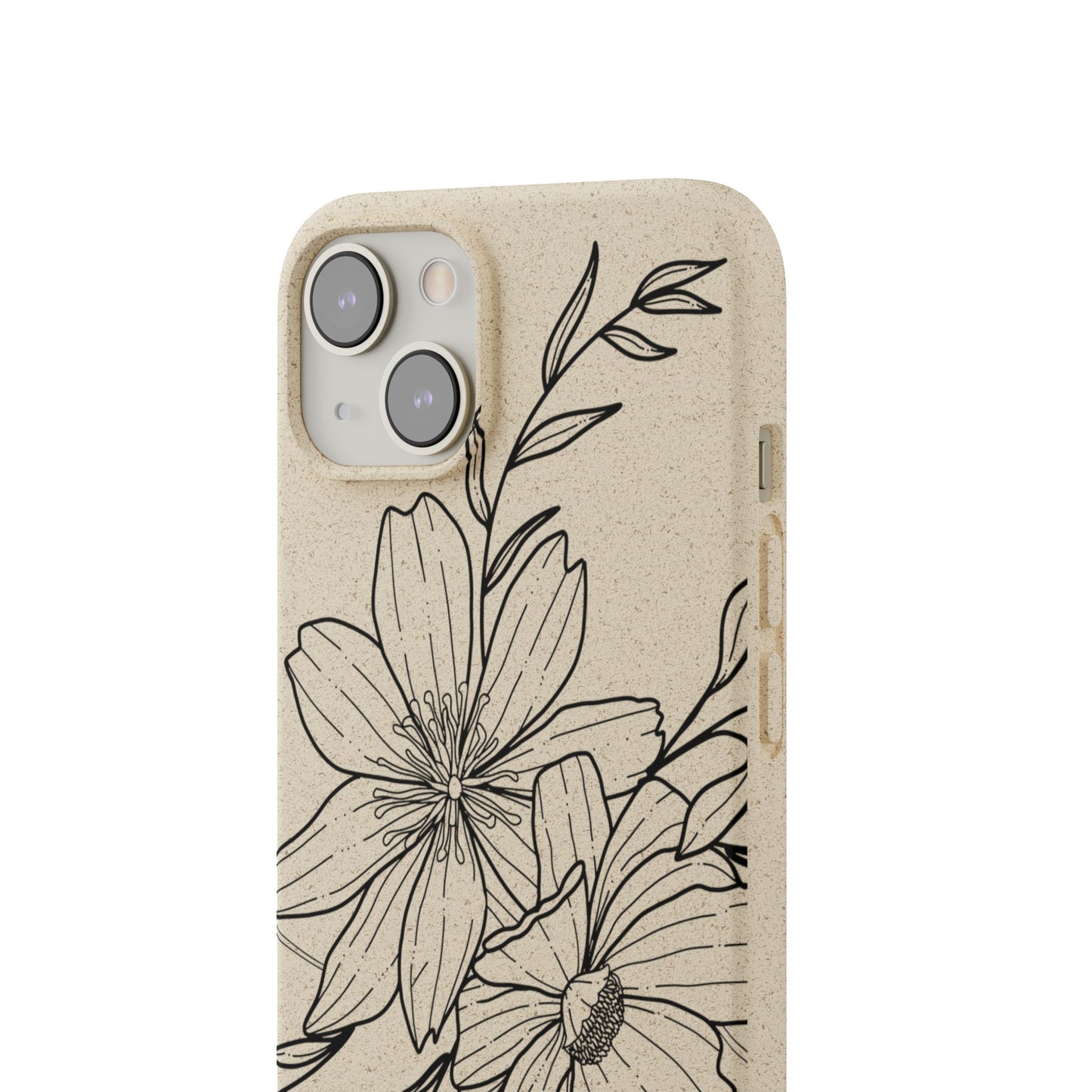 Eco-Friendly Floral Phone Case, Biodegradable Phone Cover, Sustainable Gift, Flower Design, Nature Lover, Green Product