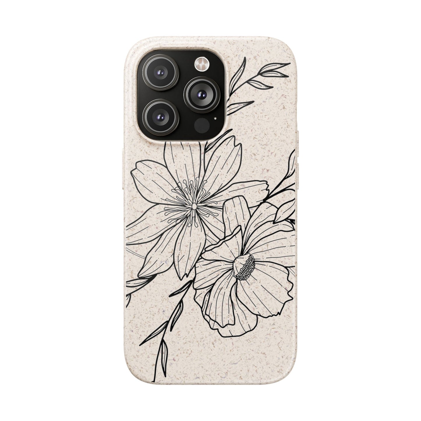 Eco-Friendly Floral Phone Case, Biodegradable Phone Cover, Sustainable Gift, Flower Design, Nature Lover, Green Product