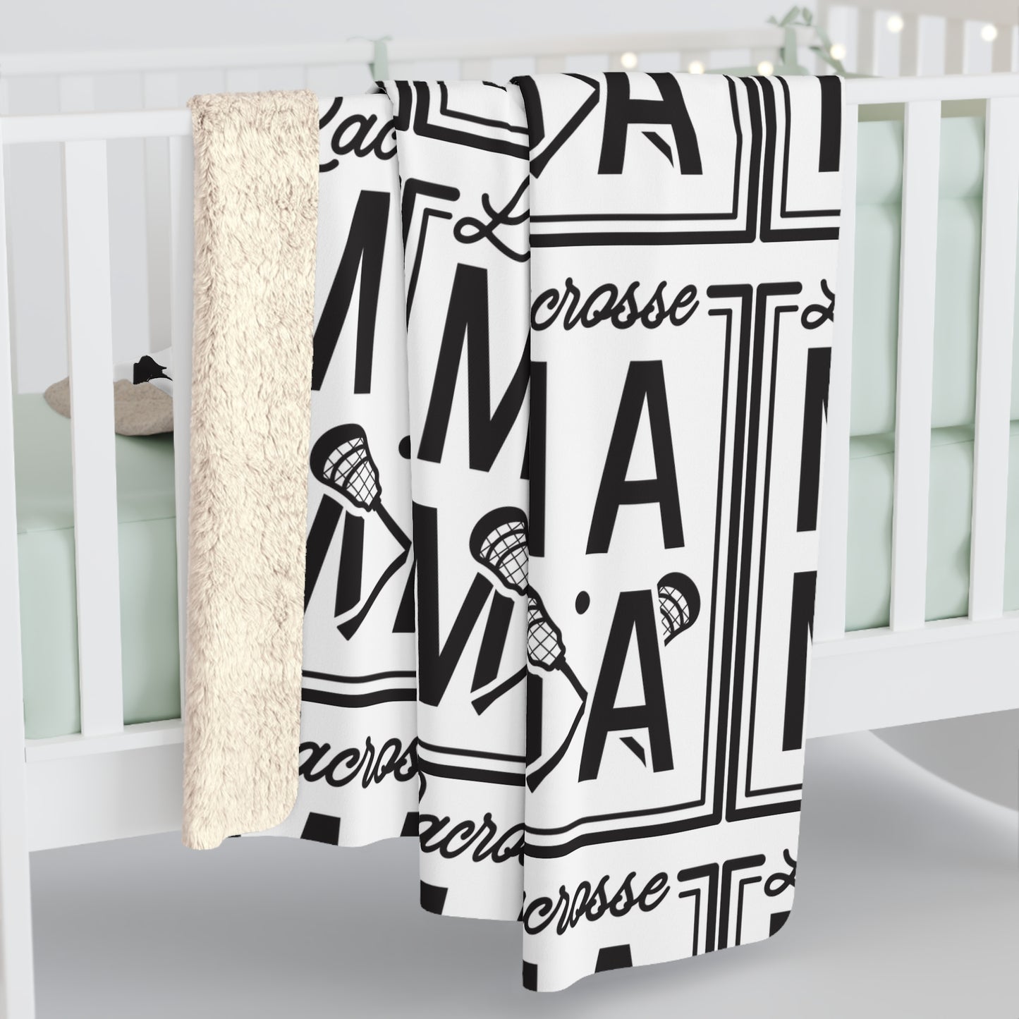 Lacrosse Mama Fleece Sherpa Blanket