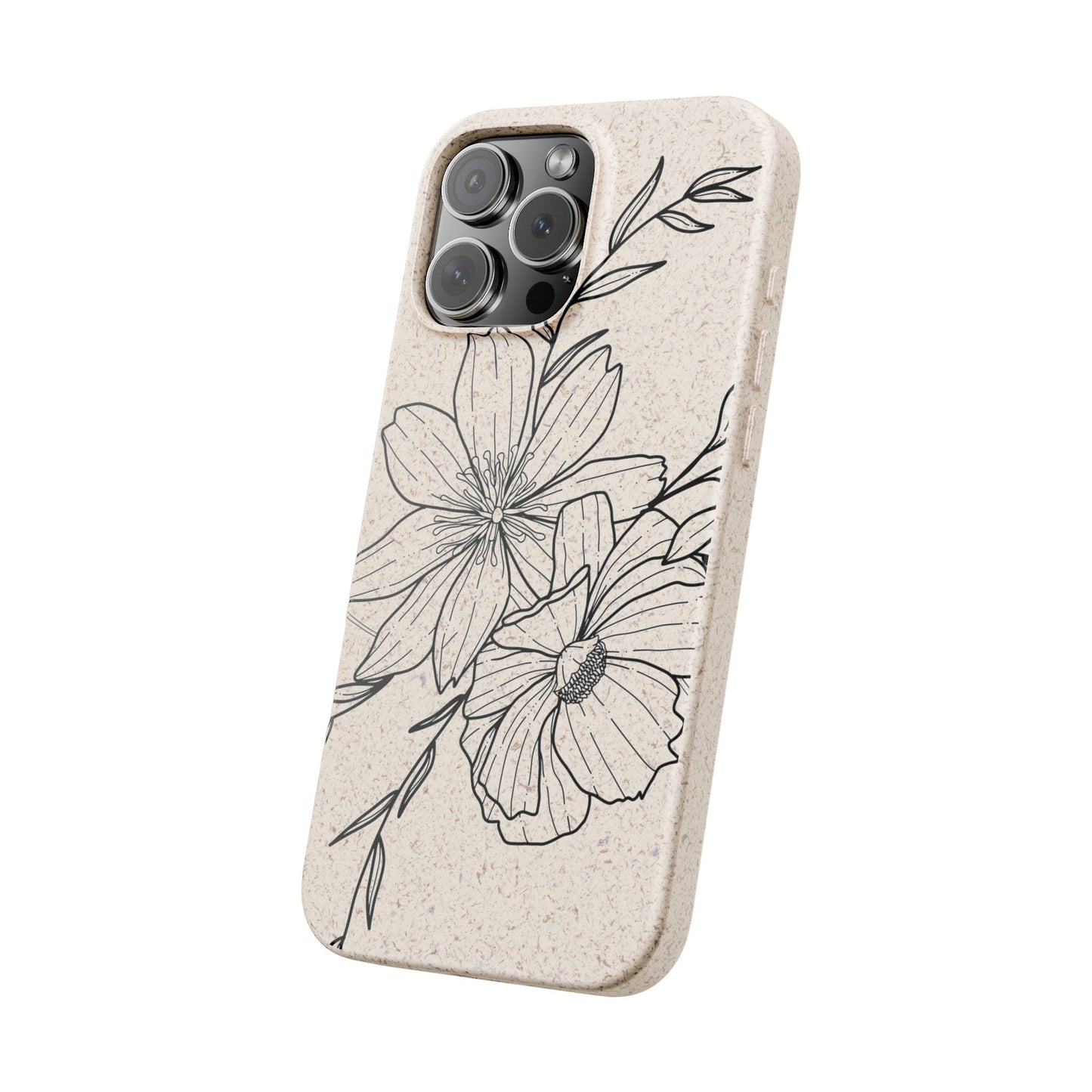 Eco-Friendly Floral Phone Case, Biodegradable Phone Cover, Sustainable Gift, Flower Design, Nature Lover, Green Product