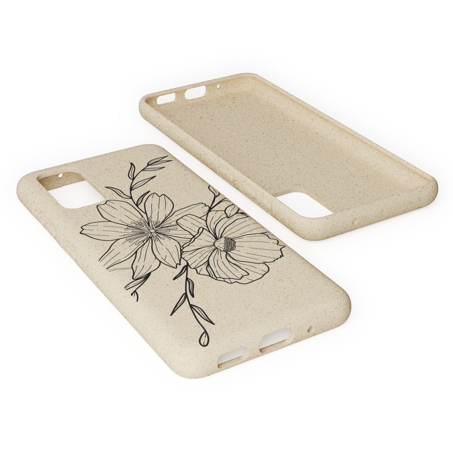 Eco-Friendly Floral Phone Case, Biodegradable Phone Cover, Sustainable Gift, Flower Design, Nature Lover, Green Product
