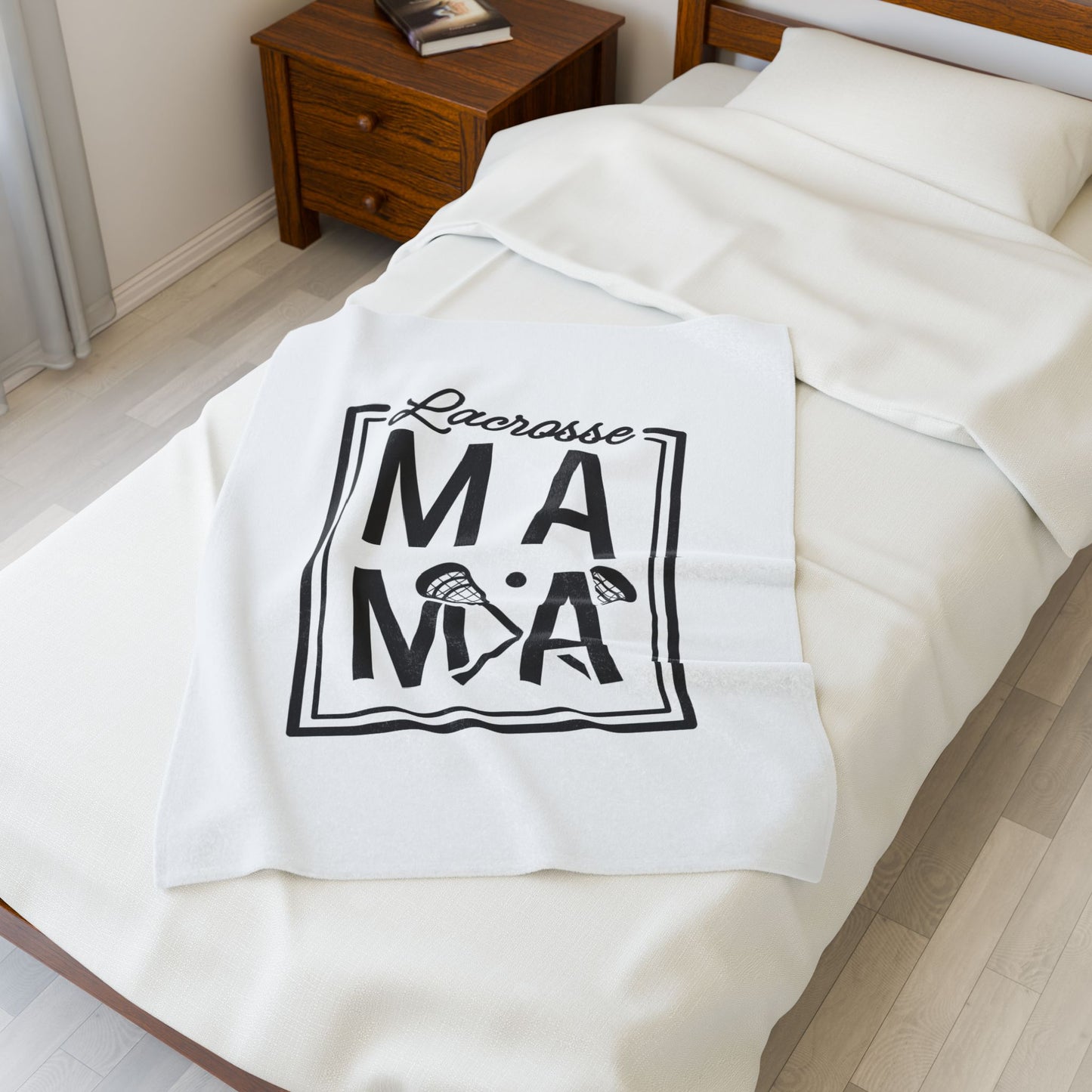 Lacrosse Mama Velveteen Plush Blanket