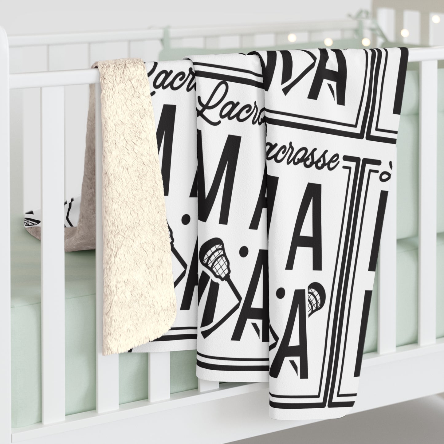 Lacrosse Mama Fleece Sherpa Blanket