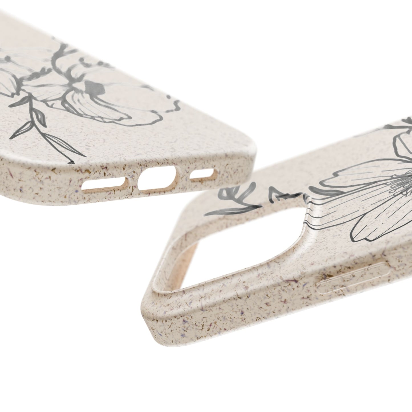 Eco-Friendly Floral Phone Case, Biodegradable Phone Cover, Sustainable Gift, Flower Design, Nature Lover, Green Product