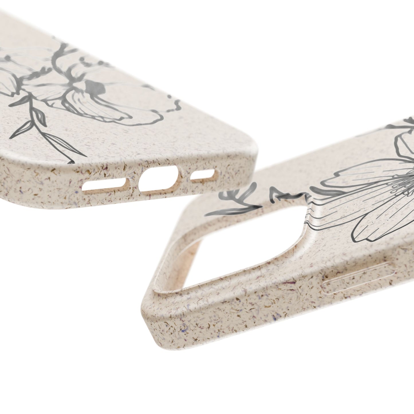 Eco-Friendly Floral Phone Case, Biodegradable Phone Cover, Sustainable Gift, Flower Design, Nature Lover, Green Product