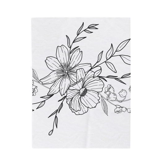 Floral Velveteen Plush Blanket