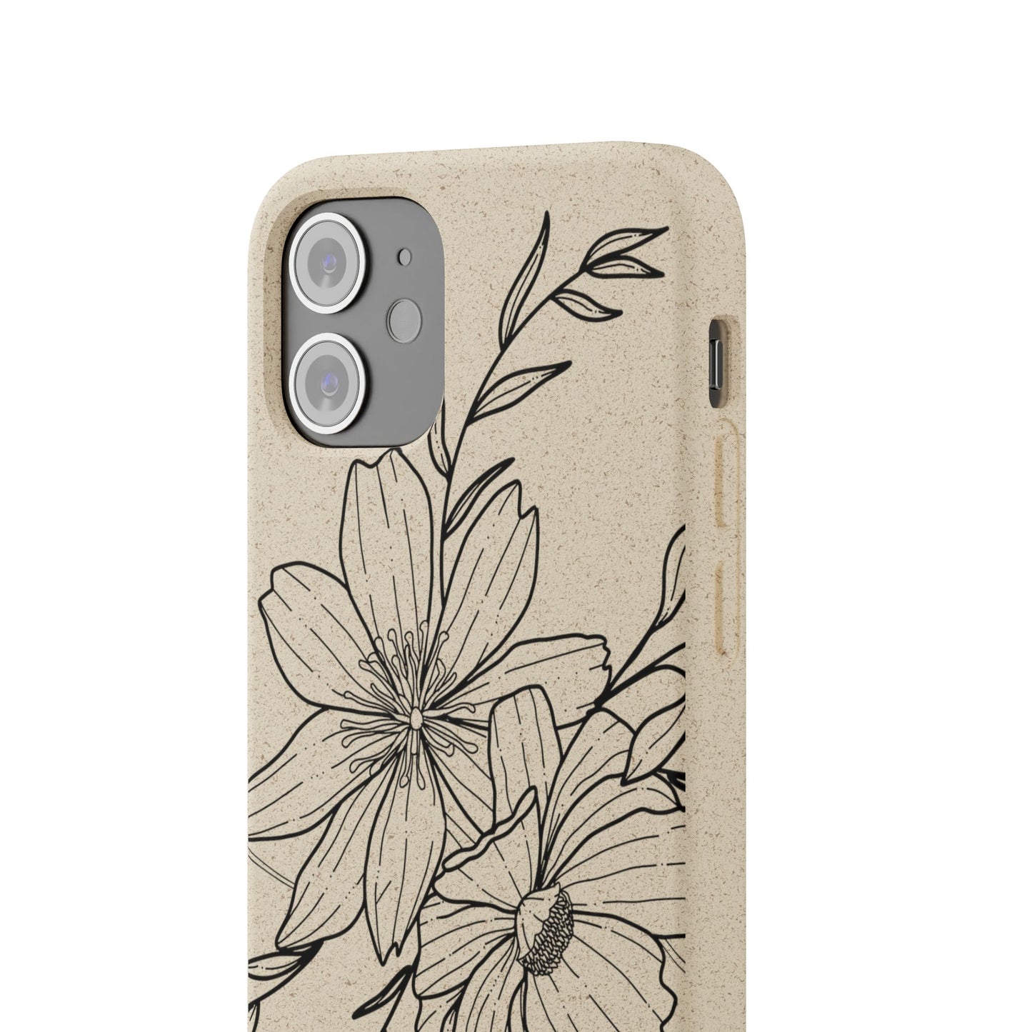 Eco-Friendly Floral Phone Case, Biodegradable Phone Cover, Sustainable Gift, Flower Design, Nature Lover, Green Product