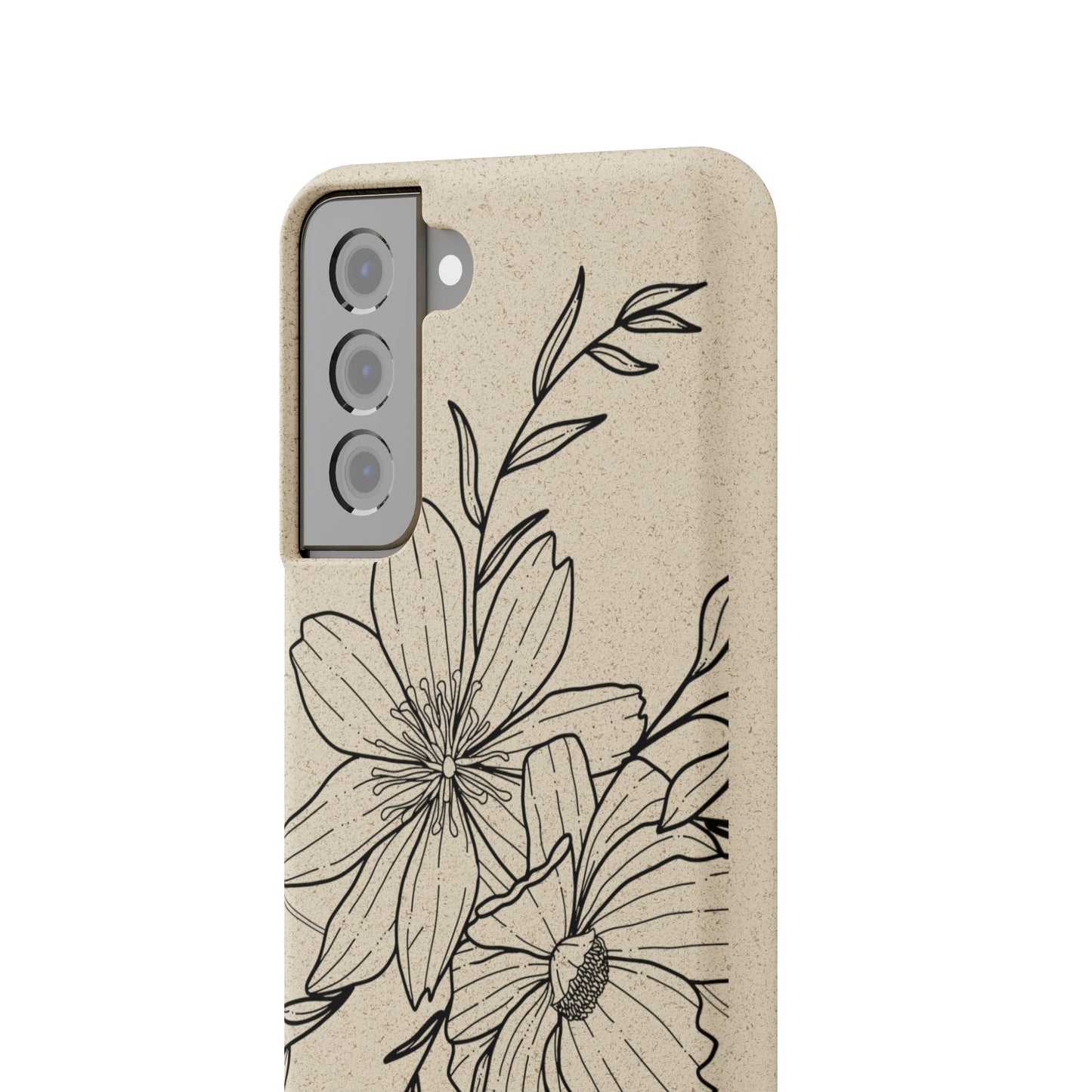 Eco-Friendly Floral Phone Case, Biodegradable Phone Cover, Sustainable Gift, Flower Design, Nature Lover, Green Product