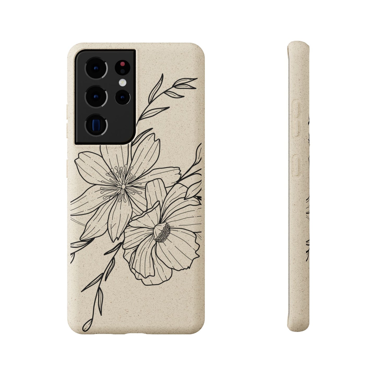 Eco-Friendly Floral Phone Case, Biodegradable Phone Cover, Sustainable Gift, Flower Design, Nature Lover, Green Product