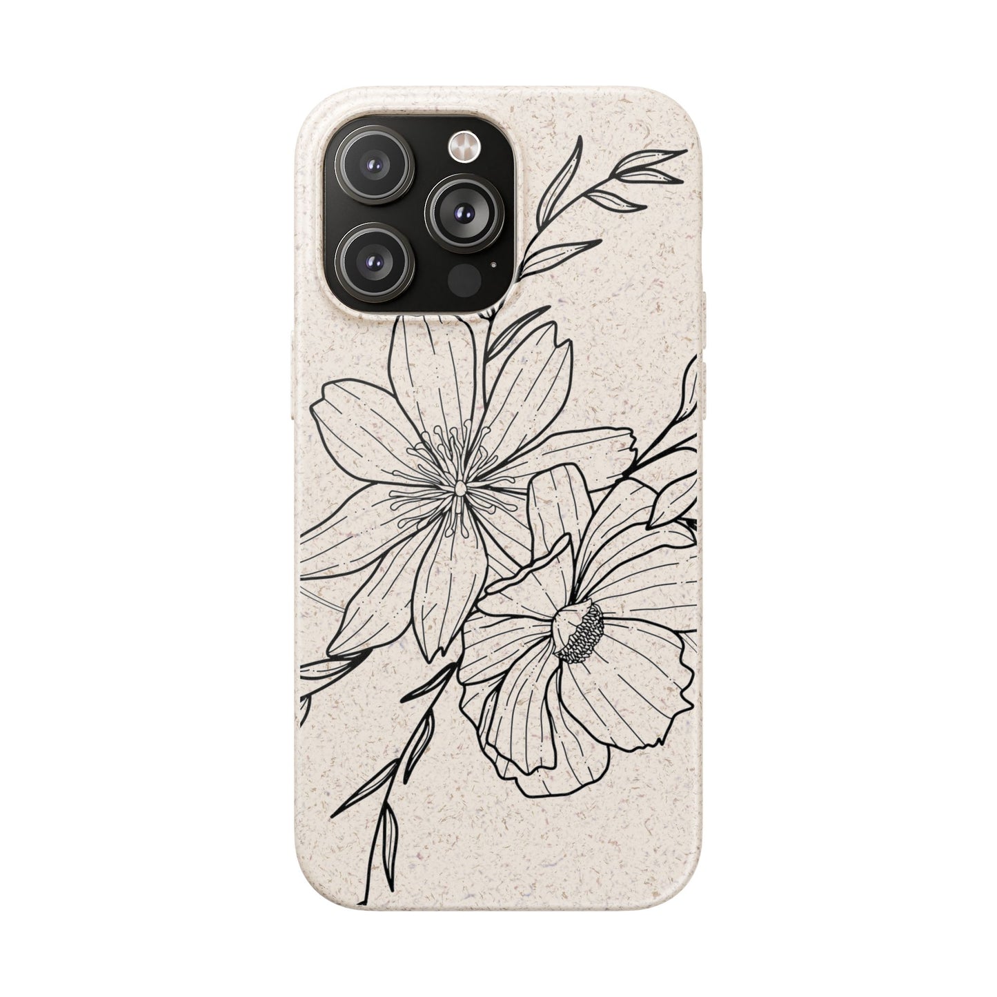 Eco-Friendly Floral Phone Case, Biodegradable Phone Cover, Sustainable Gift, Flower Design, Nature Lover, Green Product