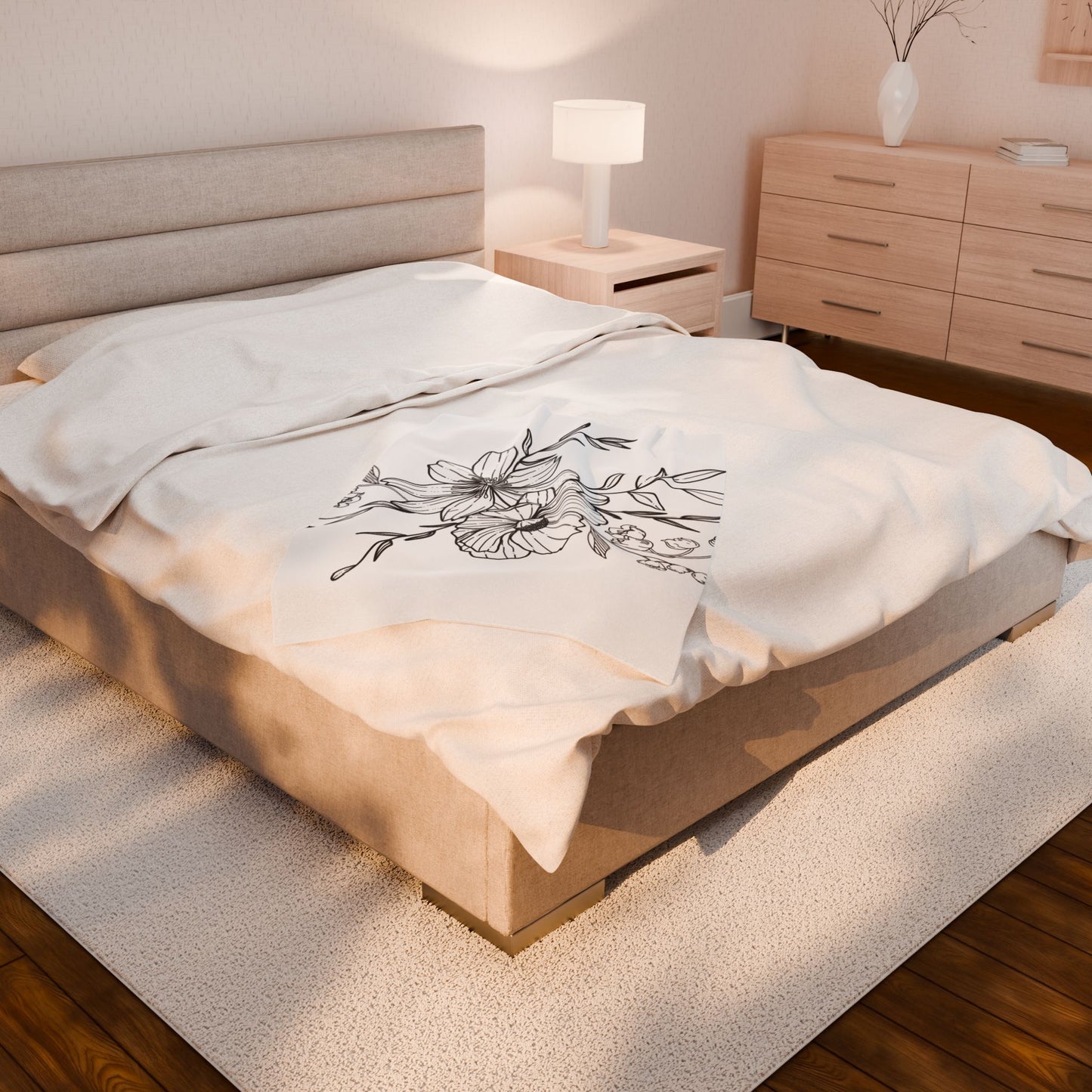 Floral Velveteen Plush Blanket