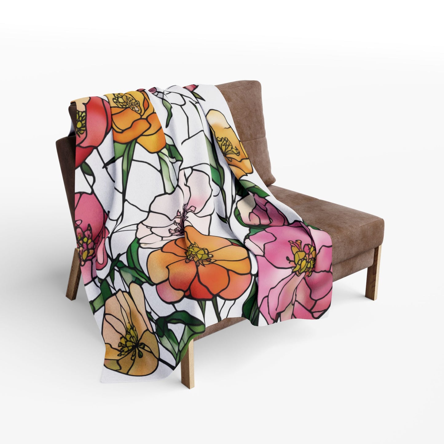 Arctic Fleece Blanket - Vibrant Floral Peony