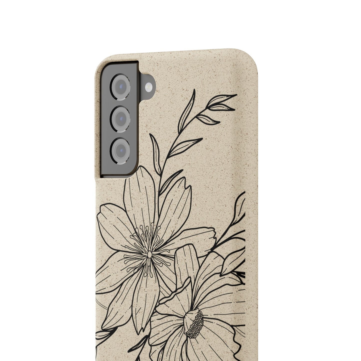 Eco-Friendly Floral Phone Case, Biodegradable Phone Cover, Sustainable Gift, Flower Design, Nature Lover, Green Product