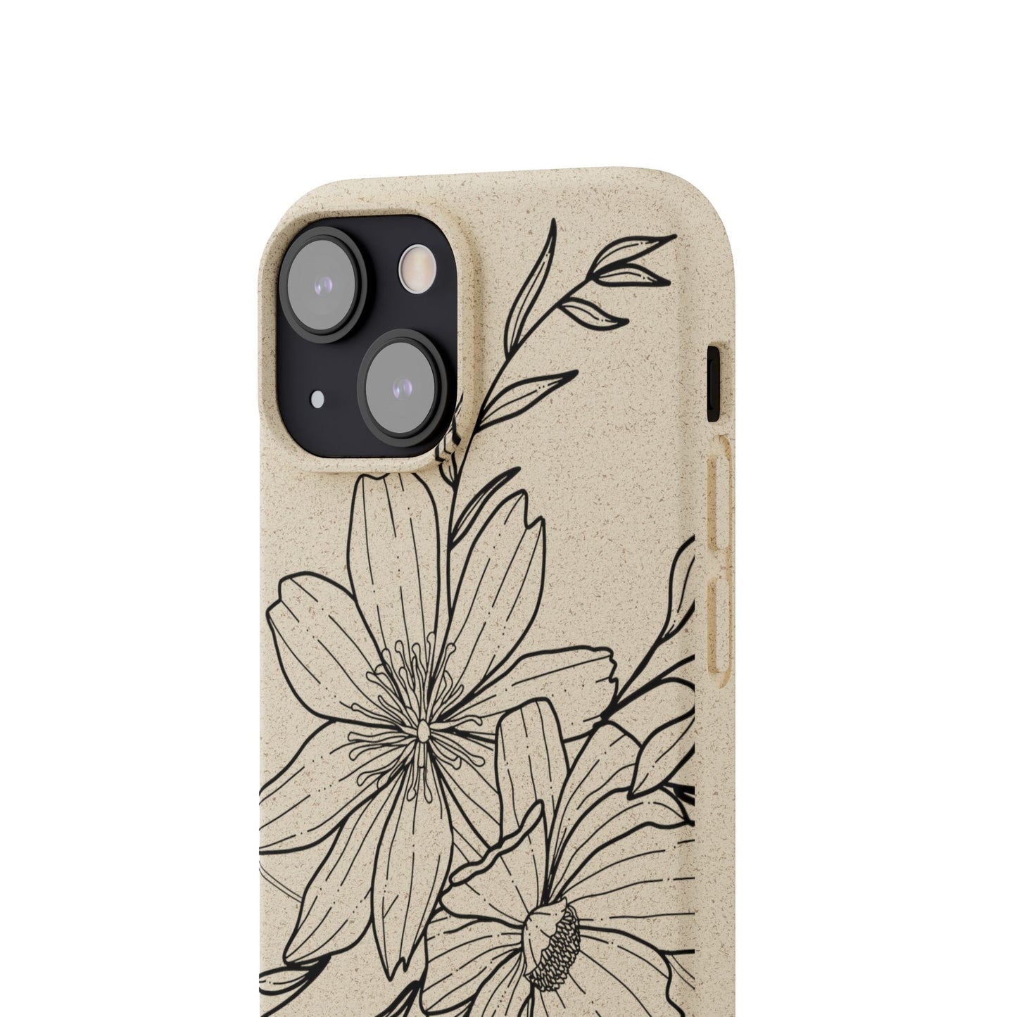Eco-Friendly Floral Phone Case, Biodegradable Phone Cover, Sustainable Gift, Flower Design, Nature Lover, Green Product
