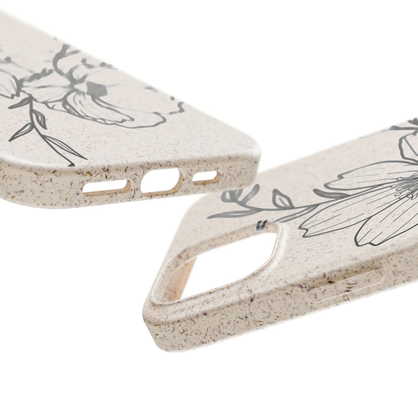 Eco-Friendly Floral Phone Case, Biodegradable Phone Cover, Sustainable Gift, Flower Design, Nature Lover, Green Product