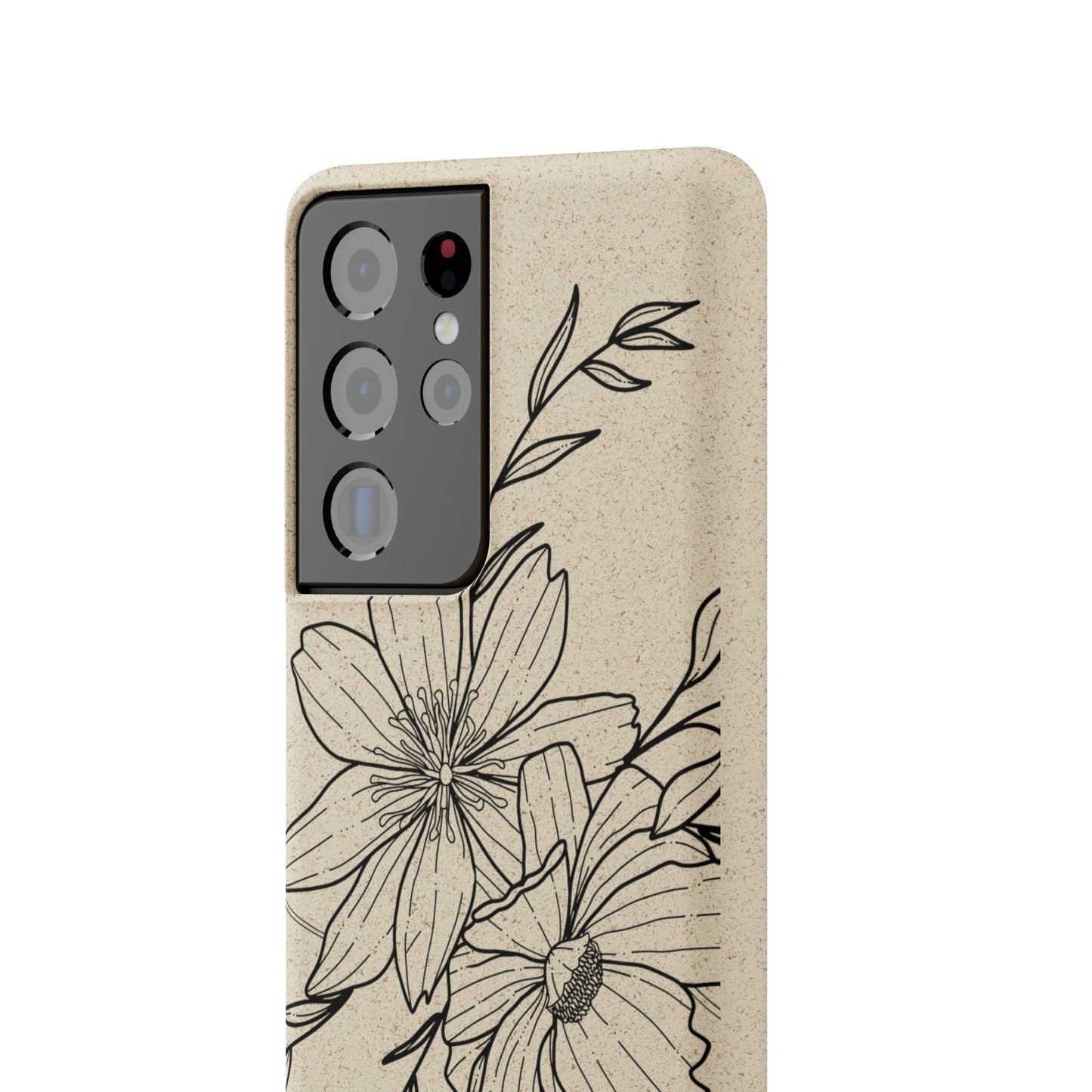 Eco-Friendly Floral Phone Case, Biodegradable Phone Cover, Sustainable Gift, Flower Design, Nature Lover, Green Product