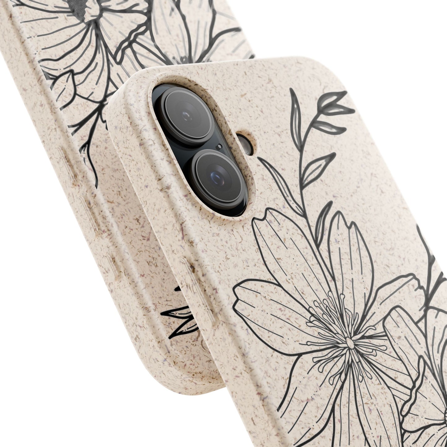 Eco-Friendly Floral Phone Case, Biodegradable Phone Cover, Sustainable Gift, Flower Design, Nature Lover, Green Product