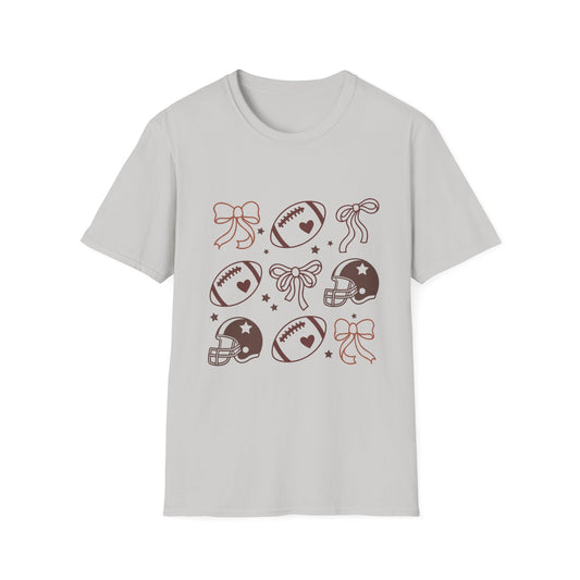 Football & Bow Graphic T-Shirt