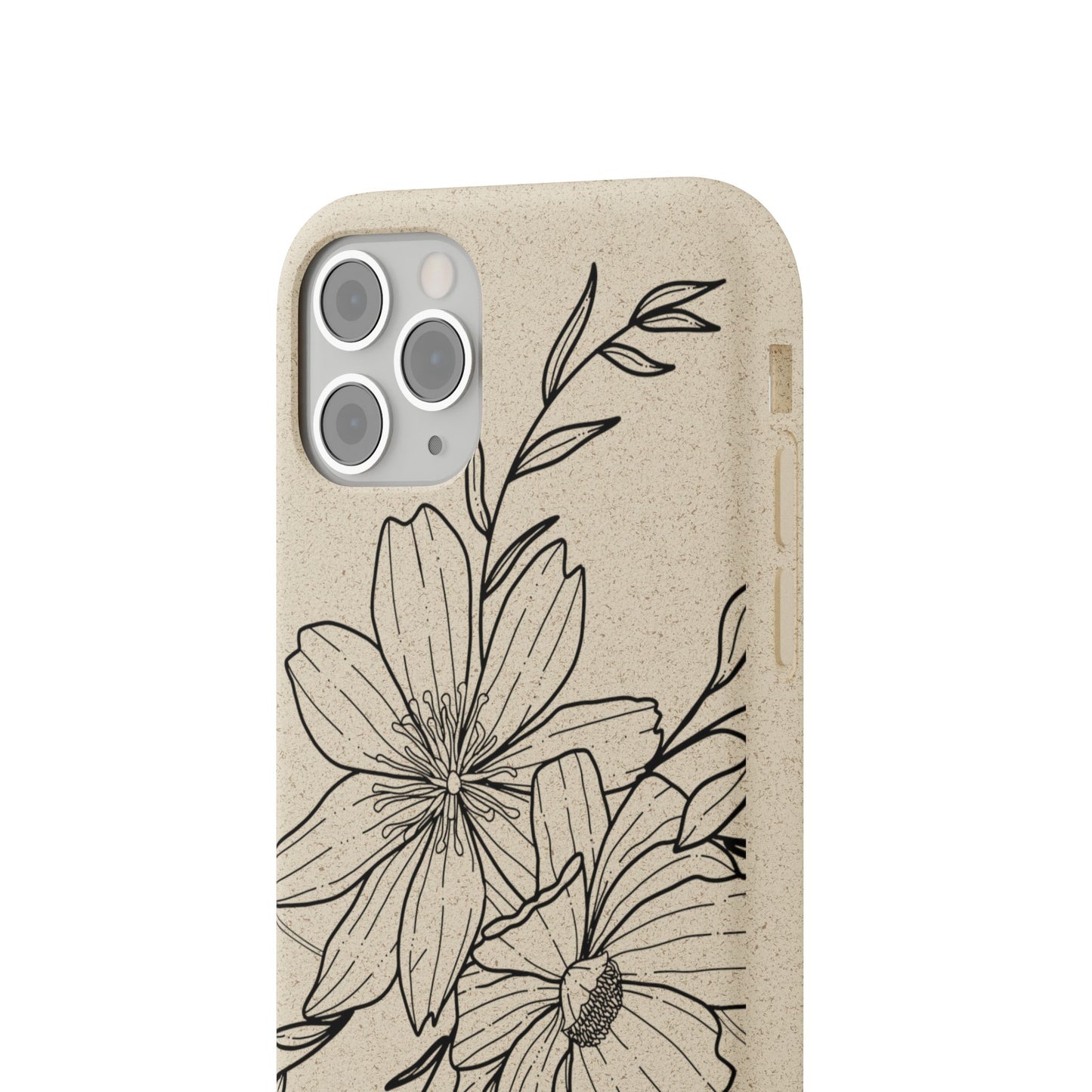 Eco-Friendly Floral Phone Case, Biodegradable Phone Cover, Sustainable Gift, Flower Design, Nature Lover, Green Product