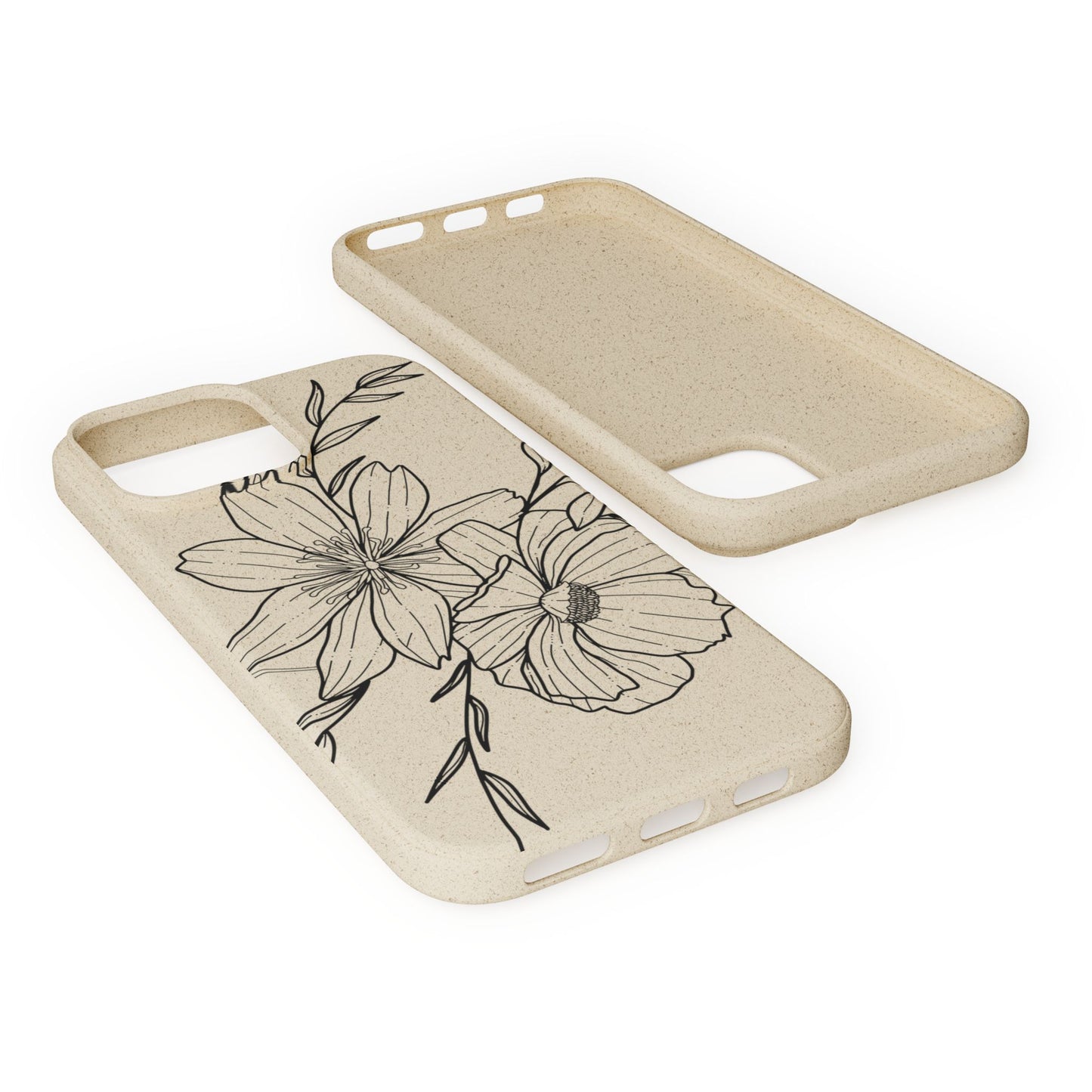 Eco-Friendly Floral Phone Case, Biodegradable Phone Cover, Sustainable Gift, Flower Design, Nature Lover, Green Product
