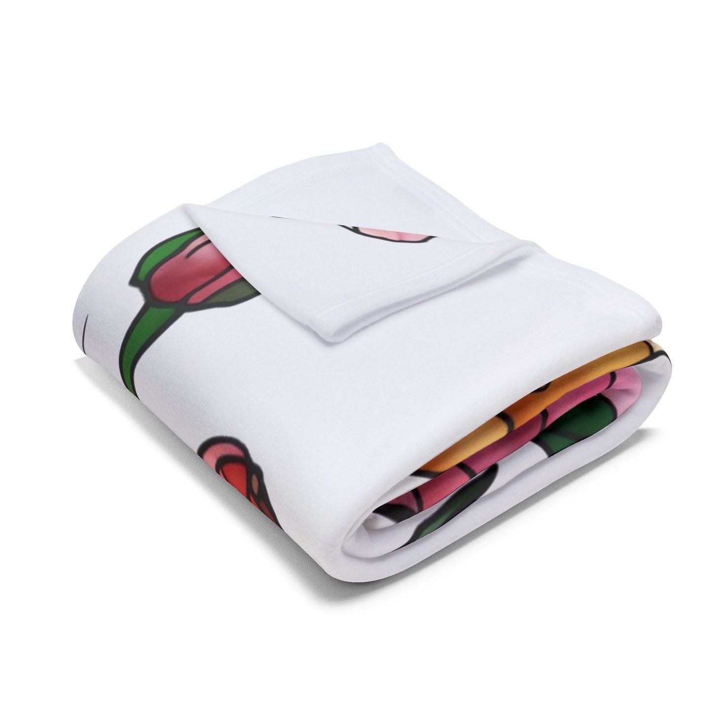 Arctic Fleece Blanket - Vibrant Floral Peony