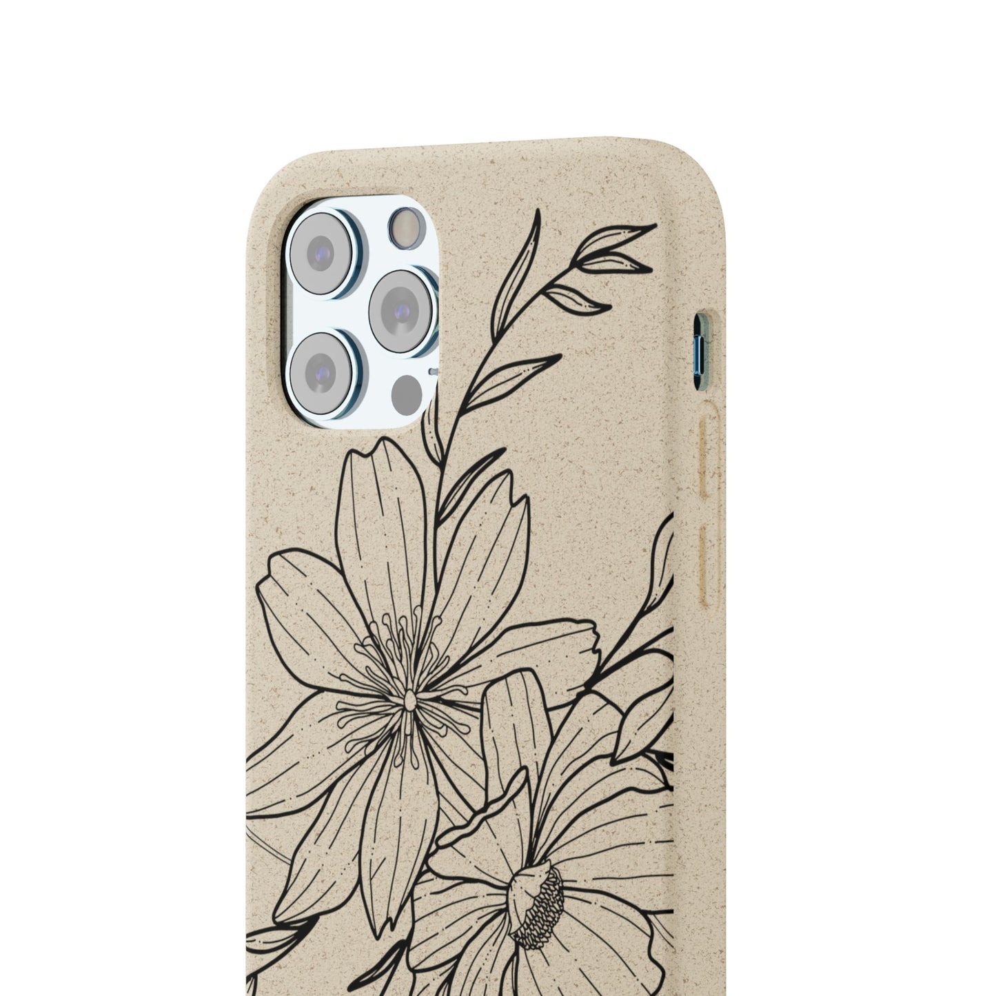 Eco-Friendly Floral Phone Case, Biodegradable Phone Cover, Sustainable Gift, Flower Design, Nature Lover, Green Product