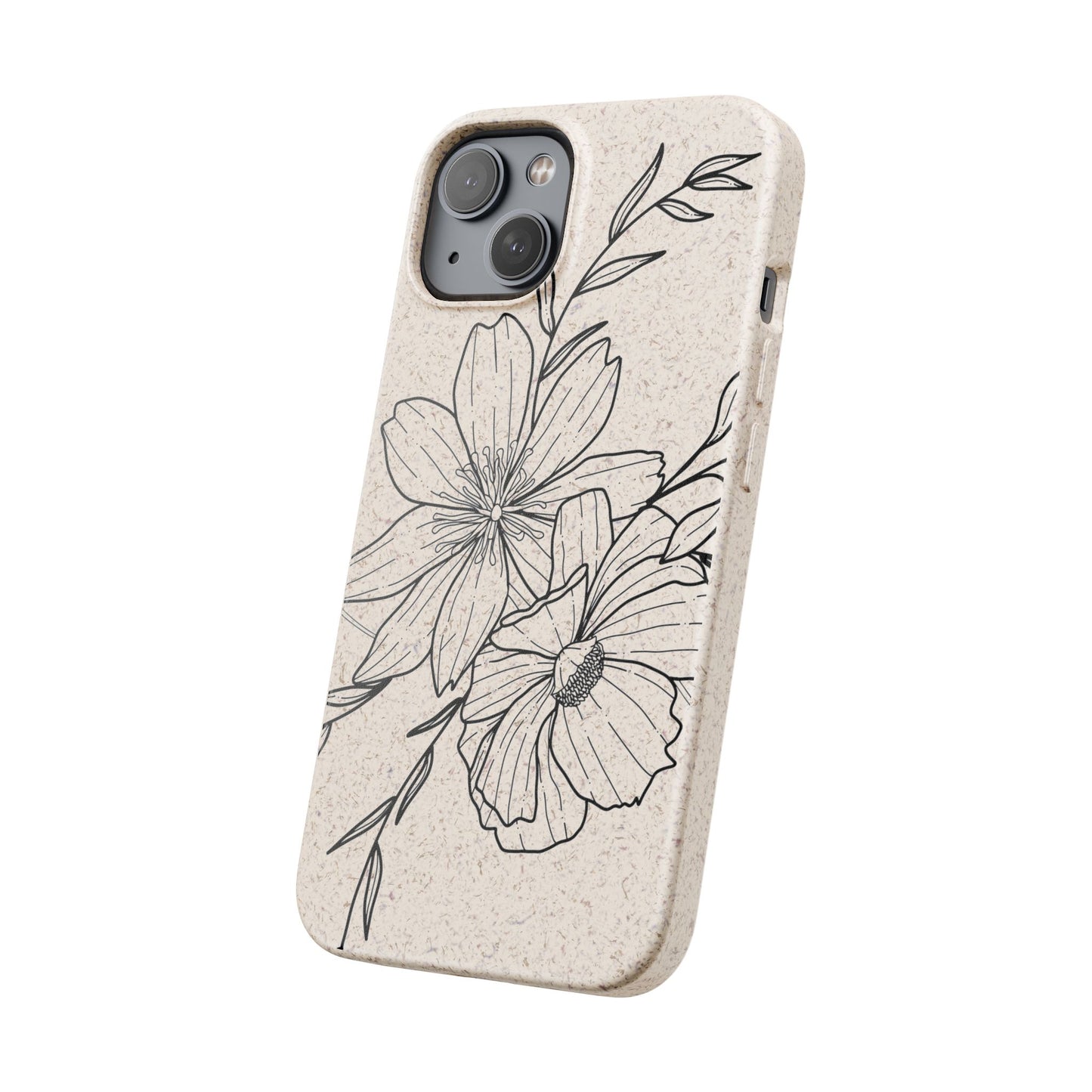Eco-Friendly Floral Phone Case, Biodegradable Phone Cover, Sustainable Gift, Flower Design, Nature Lover, Green Product