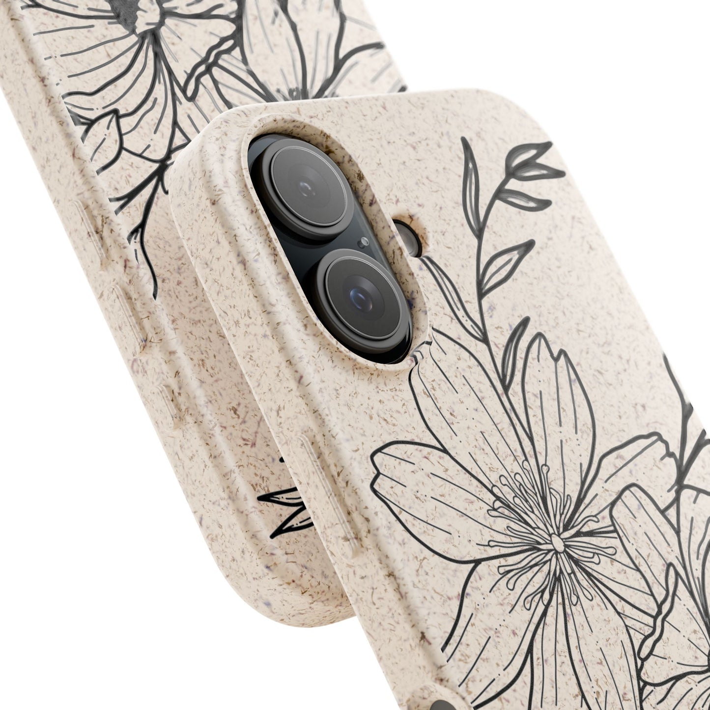 Eco-Friendly Floral Phone Case, Biodegradable Phone Cover, Sustainable Gift, Flower Design, Nature Lover, Green Product