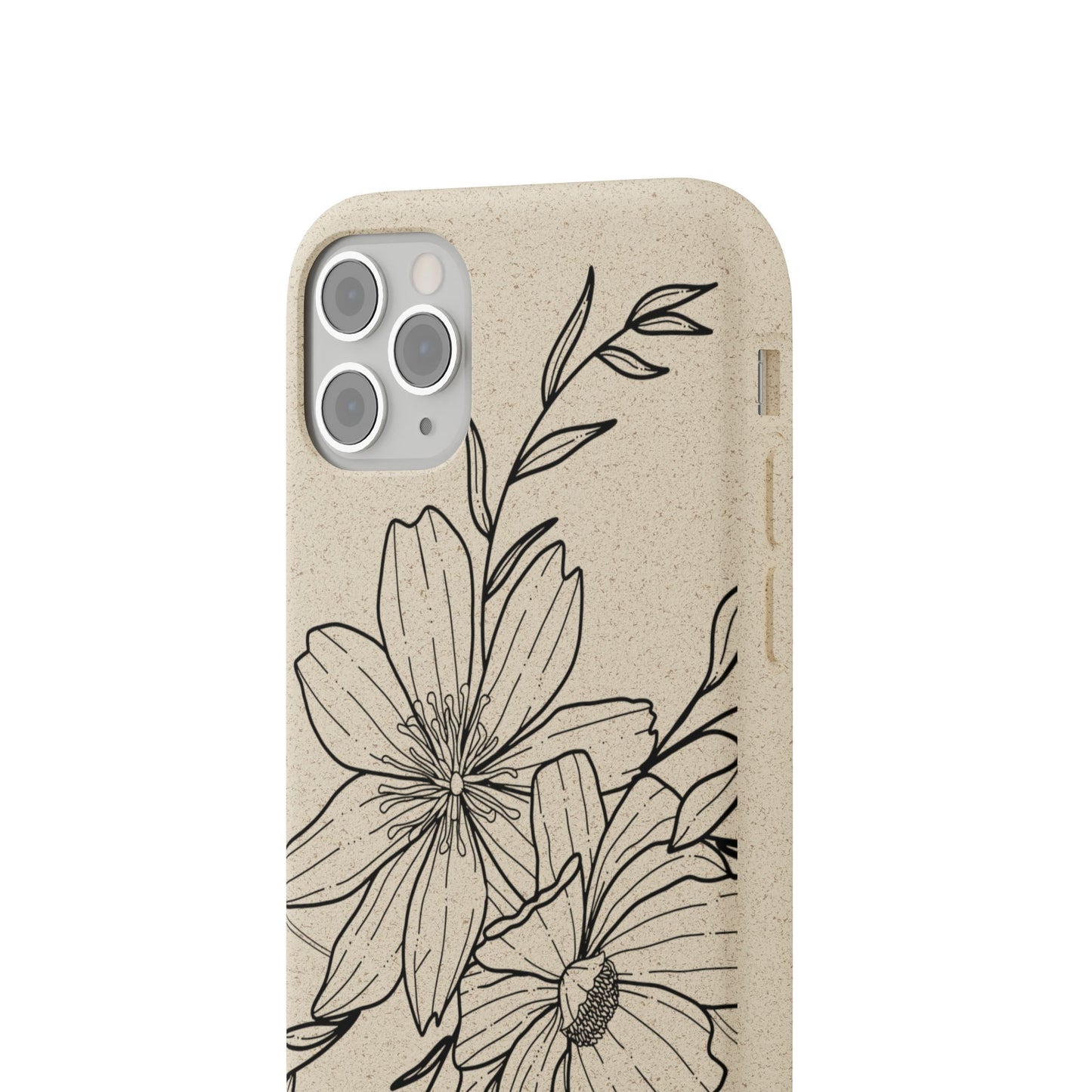 Eco-Friendly Floral Phone Case, Biodegradable Phone Cover, Sustainable Gift, Flower Design, Nature Lover, Green Product