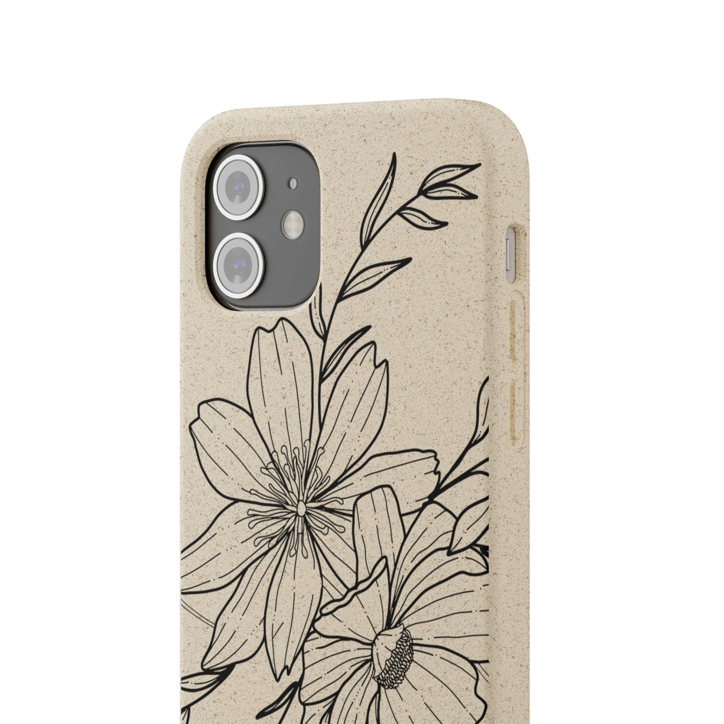 Eco-Friendly Floral Phone Case, Biodegradable Phone Cover, Sustainable Gift, Flower Design, Nature Lover, Green Product