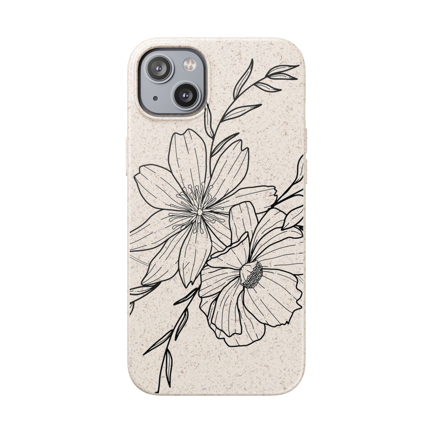 Eco-Friendly Floral Phone Case, Biodegradable Phone Cover, Sustainable Gift, Flower Design, Nature Lover, Green Product
