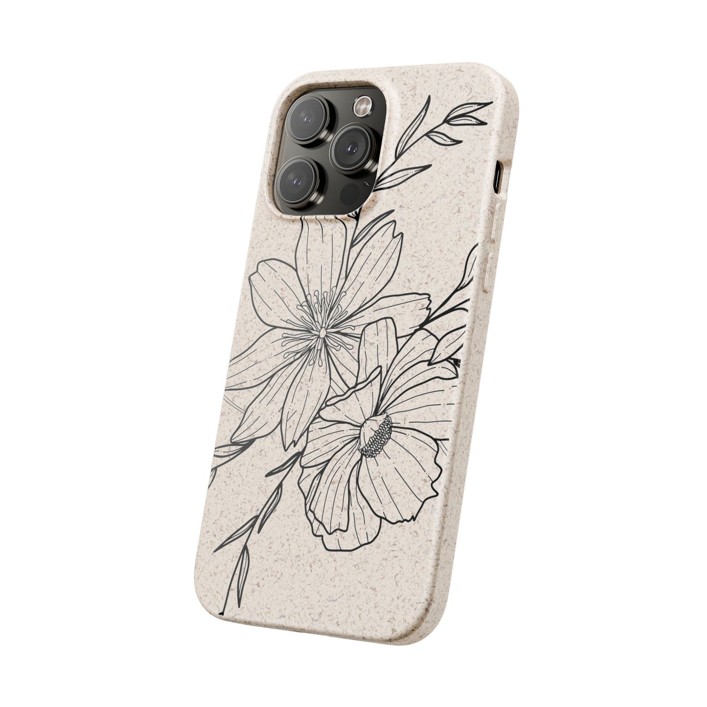 Eco-Friendly Floral Phone Case, Biodegradable Phone Cover, Sustainable Gift, Flower Design, Nature Lover, Green Product