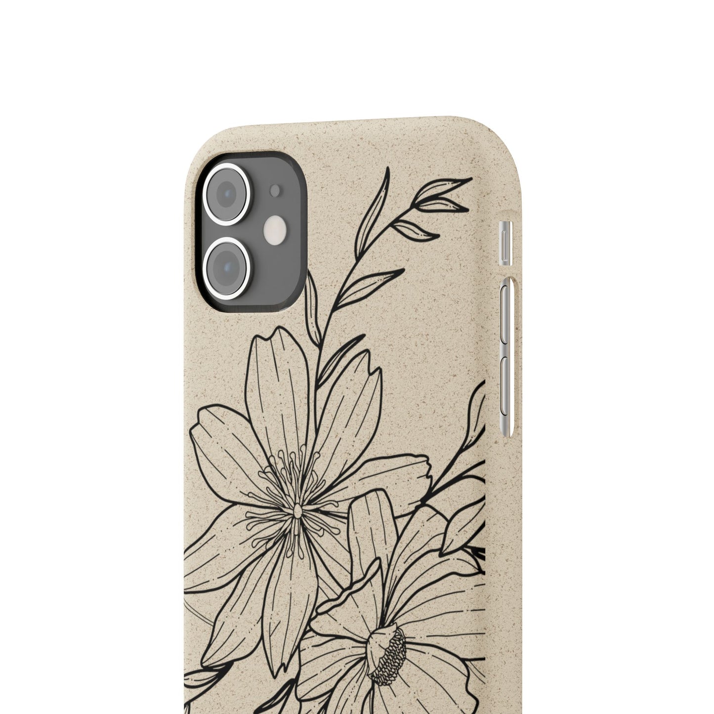 Eco-Friendly Floral Phone Case, Biodegradable Phone Cover, Sustainable Gift, Flower Design, Nature Lover, Green Product