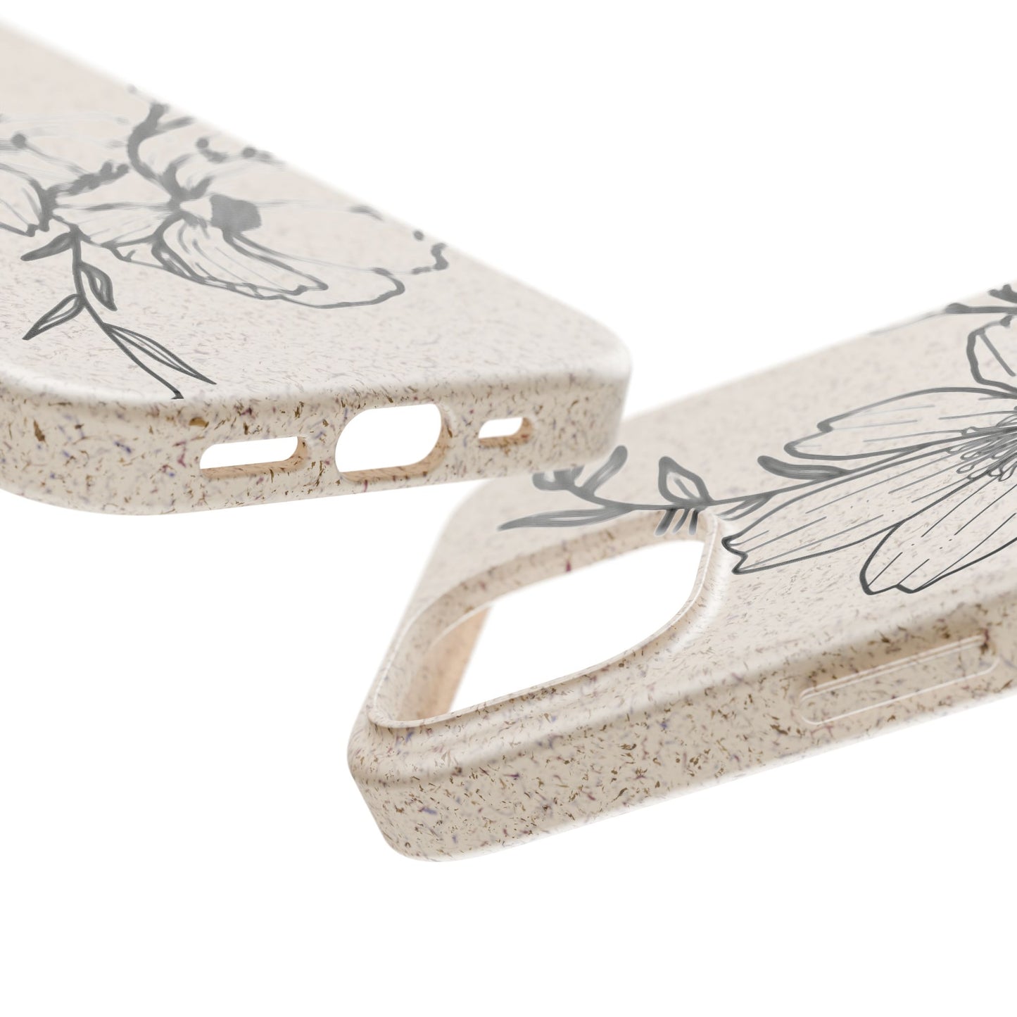 Eco-Friendly Floral Phone Case, Biodegradable Phone Cover, Sustainable Gift, Flower Design, Nature Lover, Green Product