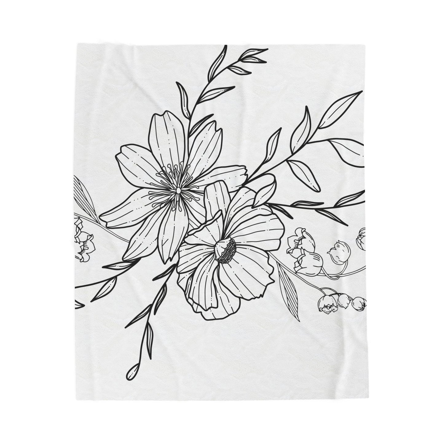 Floral Velveteen Plush Blanket