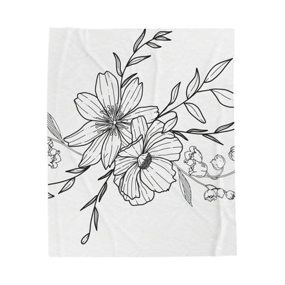 Floral Velveteen Plush Blanket