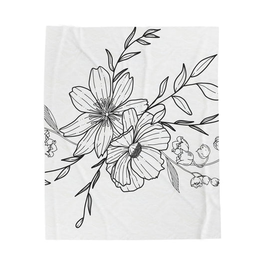 Floral Velveteen Plush Blanket