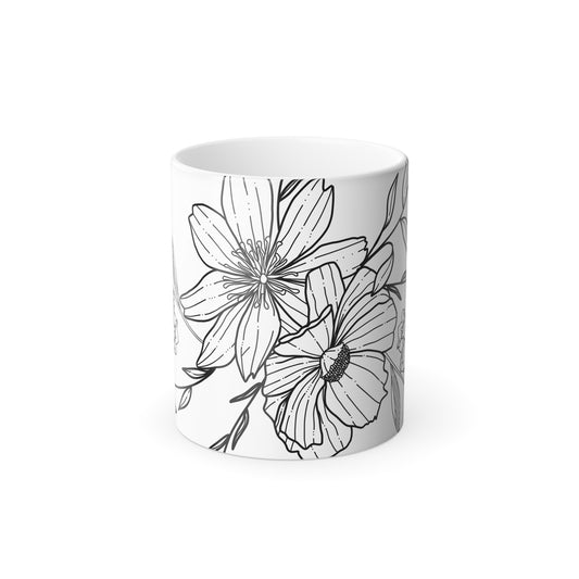 Color Morphing Floral Mug