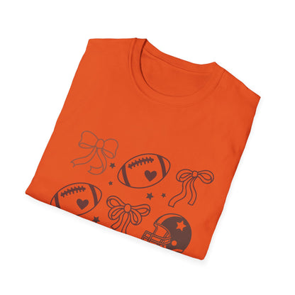 Football & Bow Graphic T-Shirt