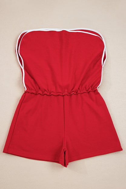 Orange Varsity Stripe Detail Drop Shoulder Pullover Mini Skirt Set